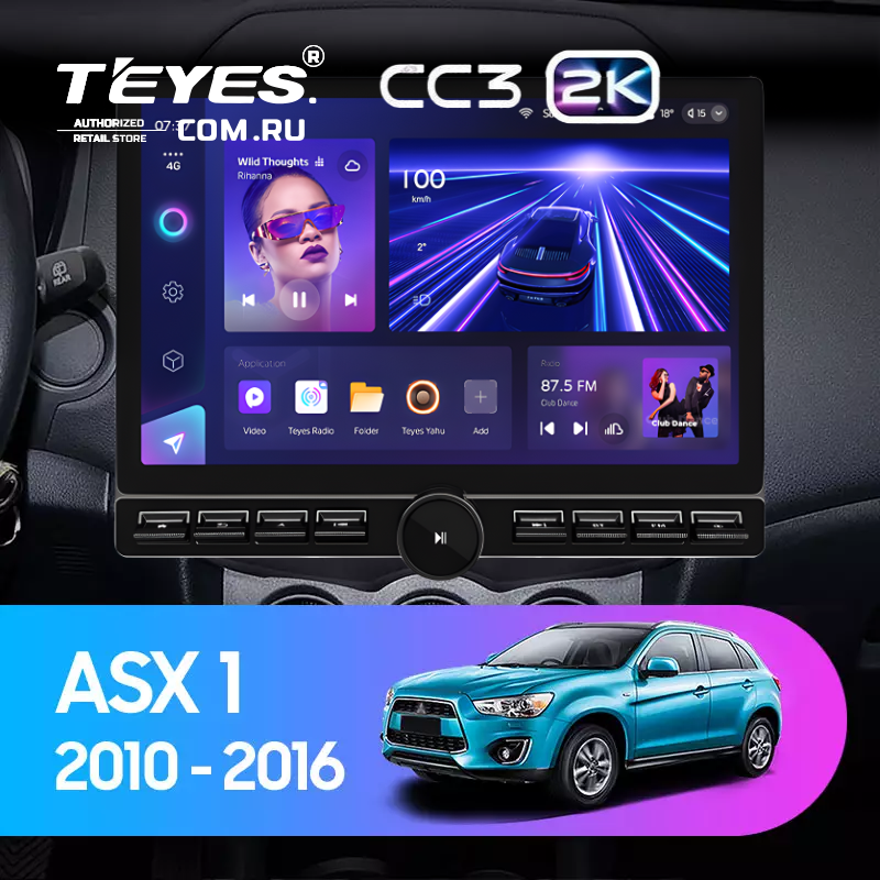 Штатная магнитола Teyes CC3 2K 6/128 Mitsubishi ASX 1 (2010-2016) Тип-A (13" с кнопками)