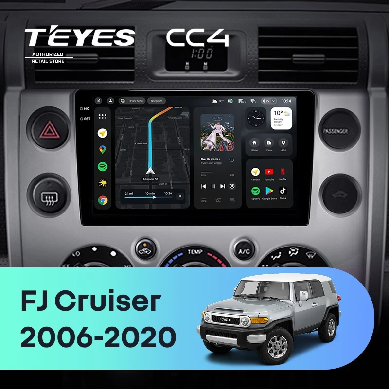 Штатная магнитола Teyes CC4 8/128 Toyota FJ Cruiser J15 (2006-2020)