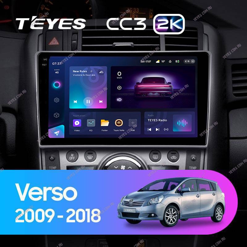 Штатная магнитола Teyes CC3 2K 360 6/128 Toyota Verso R20 (2009-2018) F1