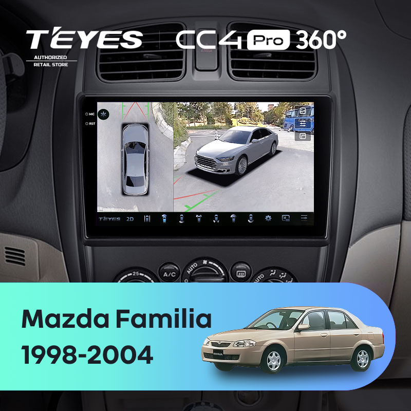 Штатная магнитола Teyes CC4 Pro 360 12/256 Mazda Familia (BJ) (1998-2004)