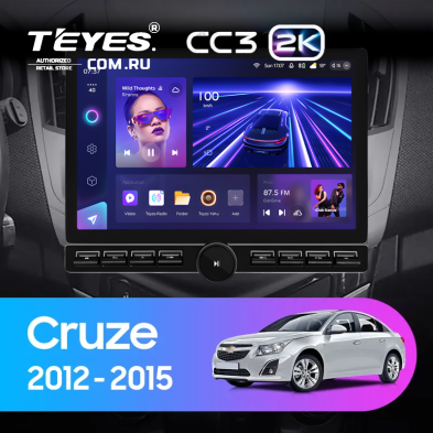 Штатная магнитола Teyes CC3 2K 6/128 Chevrolet Cruze J300 J308 (2012-2015) (13" с кнопками)