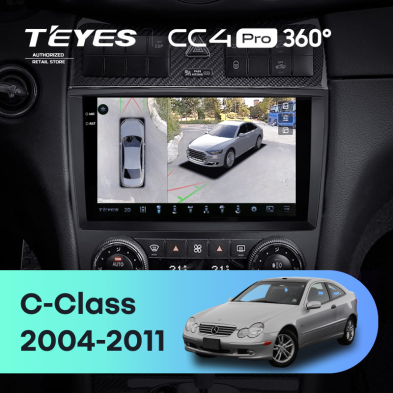 Штатная магнитола Teyes CC4 Pro 360 8/128 Mercedes-Benz C-Class W203 CL203 C209 A209 (2004-2011)