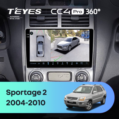 Штатная магнитола Teyes CC4 Pro 360 8/128 Kia Sportage 2 (2004-2010)