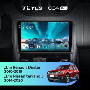 Штатная магнитола Teyes CC4 Pro 8/128 Renault Duster 1 (2010-2015)