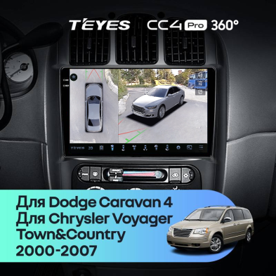 Штатная магнитола Teyes CC4 Pro 360 12/256 Chrysler Town & Country 4 RS (2000-2007) Тип-A