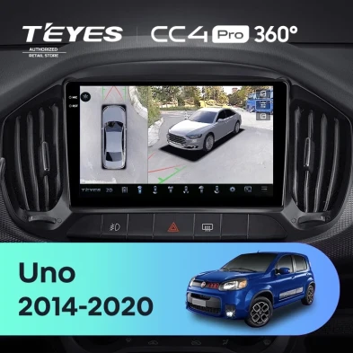 Штатная магнитола Teyes CC4 Pro 360 8/128 Fiat Uno (2014-2020)