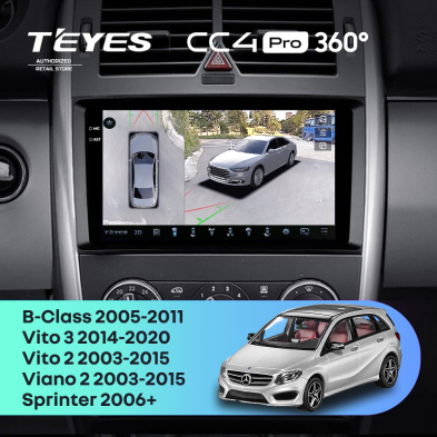 Штатная магнитола Teyes CC4 Pro 360 8/128 Mercedes-Benz Vito W639\W447 (2006-2022)