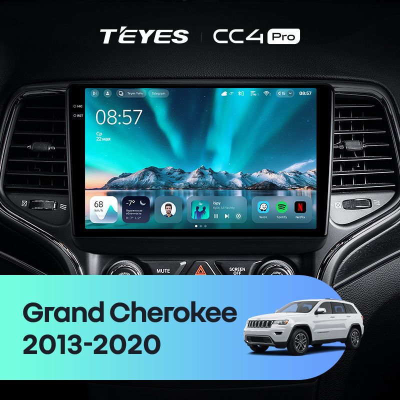 Штатная магнитола Teyes CC4 Pro 12/256 Jeep Grand Cherokee WK2 (2013-2020) F2