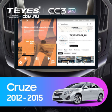 Штатная магнитола Teyes CC3 2K 6/128 Chevrolet Cruze J300 J308 (2012-2015) (11") (черная)