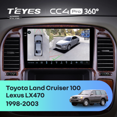 Штатная магнитола Teyes CC4 Pro 360 12/256 Toyota Land Cruiser 100 (1998-2003) F4