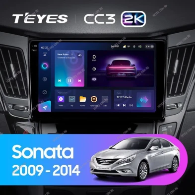Штатная магнитола Teyes CC3 2K 360 6/128 Hyundai Sonata 6 YF (2009-2014) Тип-A