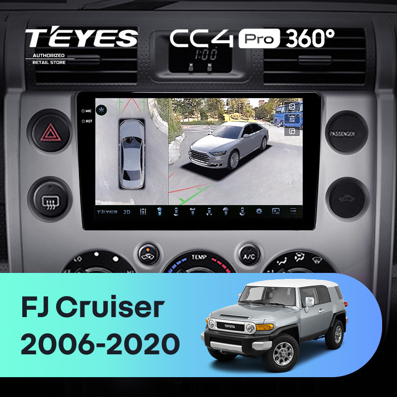 Штатная магнитола Teyes CC4 Pro 360 8/128 Toyota FJ Cruiser J15 (2006-2020)