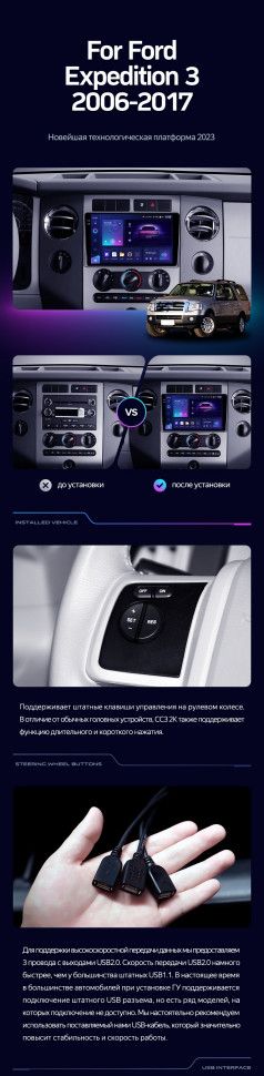 Штатная магнитола Teyes CC3L 4/64 Ford Expedition 3 U3242 U3542 U324 U354 (2006-2017)