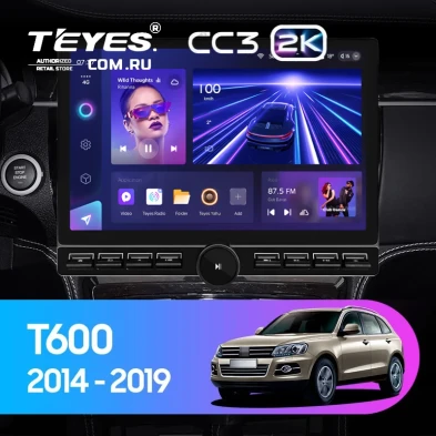Штатная магнитола Teyes CC3 2K 6/128 Zotye T600 (2014-2019) (13" с кнопками)