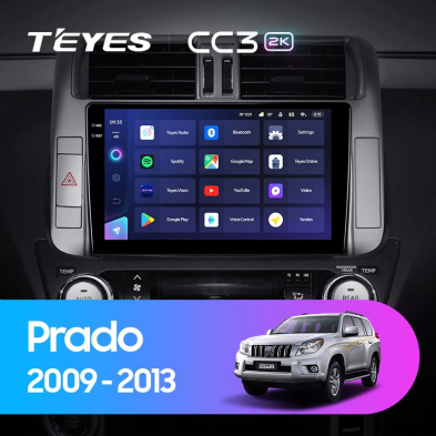 Штатная магнитола Teyes CC3 2K 6/128 Toyota Land Cruiser Prado 150 (2009-2013) F1 Тип-A
