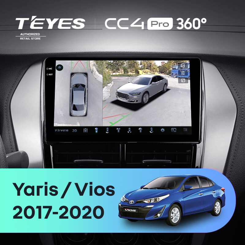 Штатная магнитола Teyes CC4 Pro 360 8/128 Toyota Yaris (2017-2020) F1