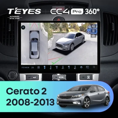 Штатная магнитола Teyes CC4 Pro 360 12/256 Kia Cerato 2 TD (2008-2013) F2 (13")
